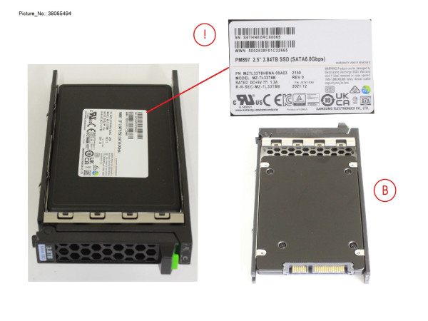 SSD SATA 6G 3.84TB MU SFF FOR NUTANIX