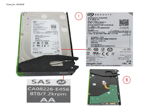 DX S4 HDDE HD DRIVE 8TB 7.2K AF