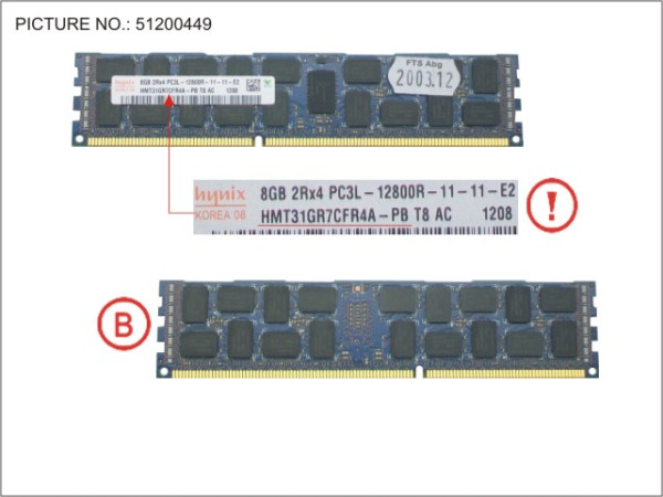 8GB (1X8GB) 2RX4 L DDR3-1600 R ECC
