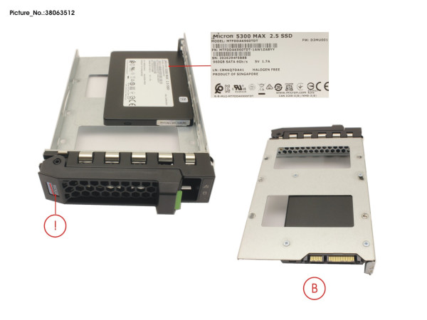 SSD SATA 6G 960GB MU SFF IN LFF SLIM