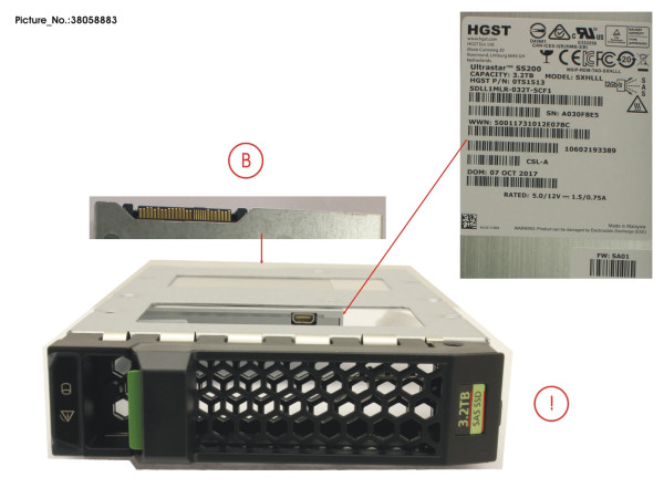 SSD SAS 12G 3.2TB MIXED-USE 3.5' H-P EP