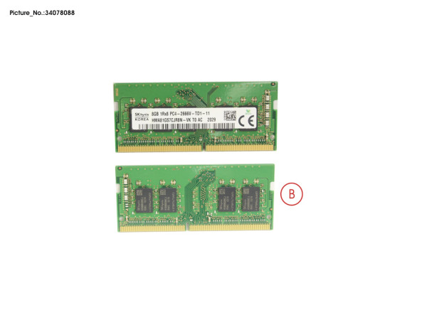 MEMORY 8GB DDR4-2666 W/ECC