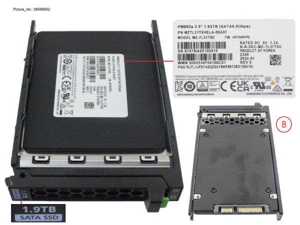 SSD SATA 6G RI 1.92TB SED IN SFF SLIM