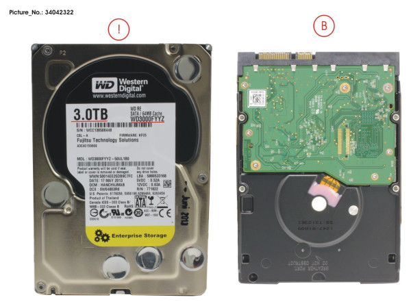 HD SATA 6G 3TB 7.2K NO HOT PL 3.5" BC