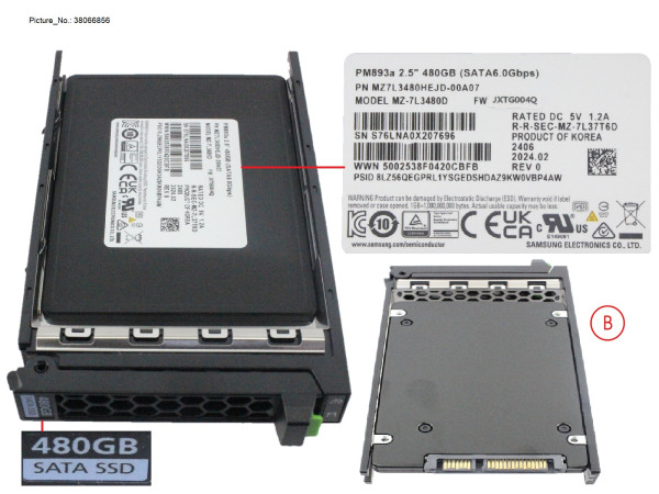 SSD SATA 6G RI 480GB SED IN SFF SLIM