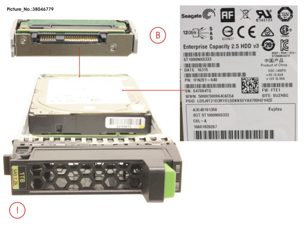 JX40S2 2.5 HD SAS 1TB 7K2 12G 512E SPARE