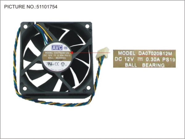 FAN 12V,4100RPM,70X70X20