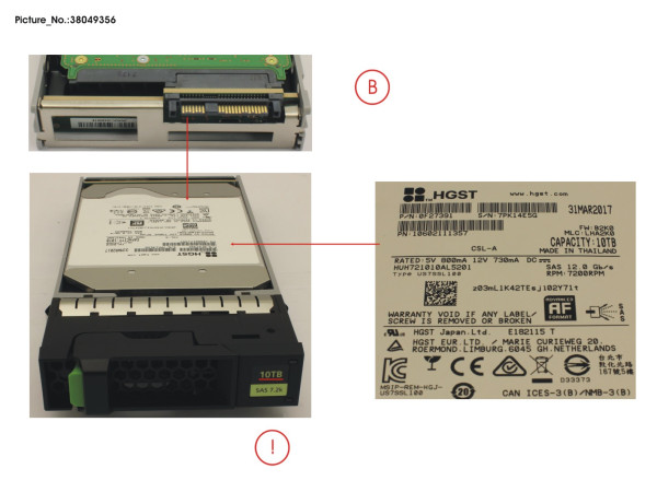 JX40 S2 3.5 SED 10TB 7K2 12G 512E