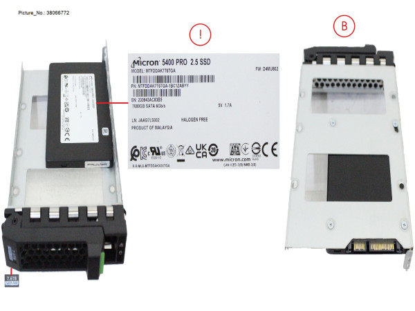 SSD SATA 6G RI 7.68TB IN LFF SLIM