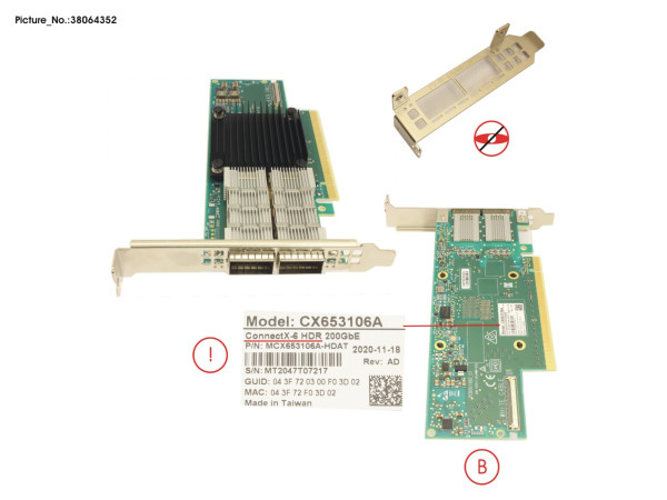 PIB EP 200GB 2PORT HDR CONNECTX-6